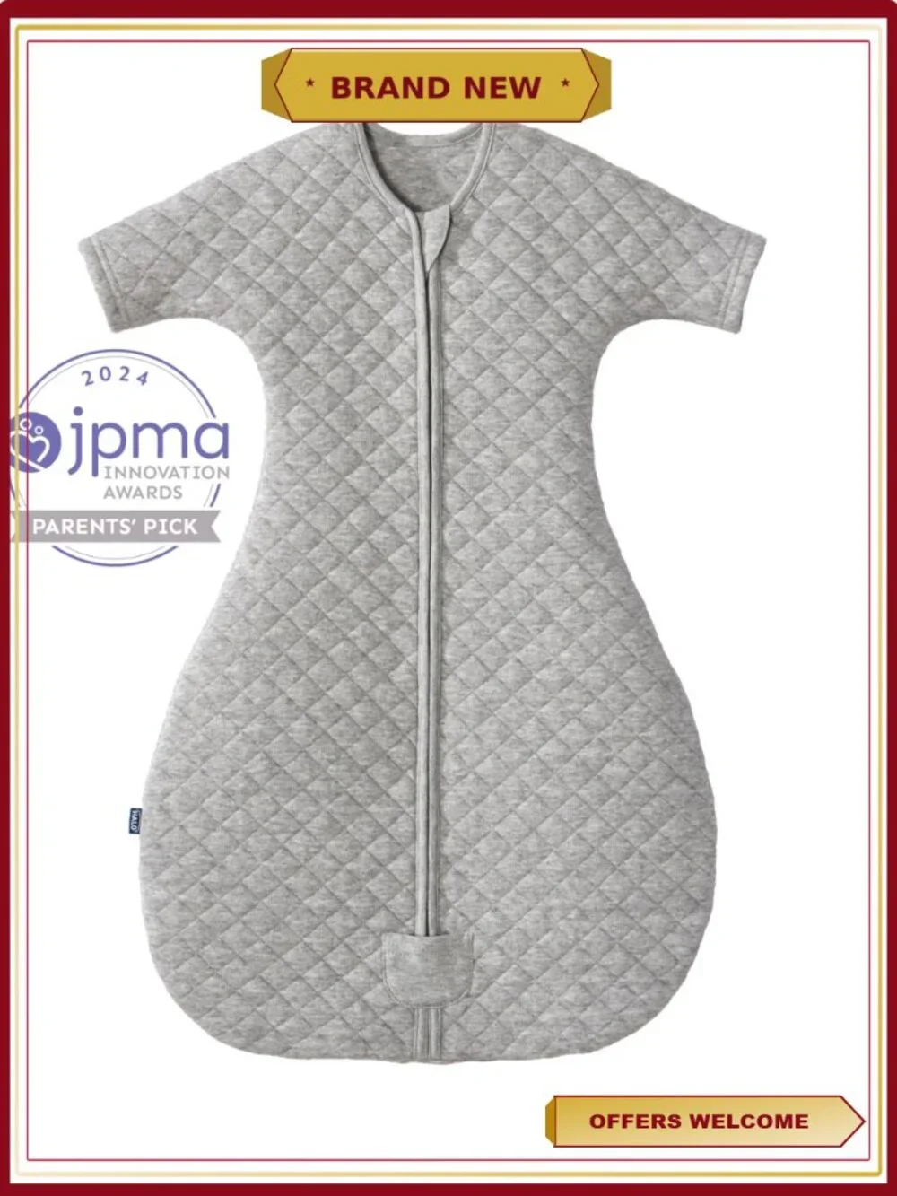 HALO Easy Transition SleepSack Wearable Blanket TOG 1.5 Cotton Baby 3-6 Months